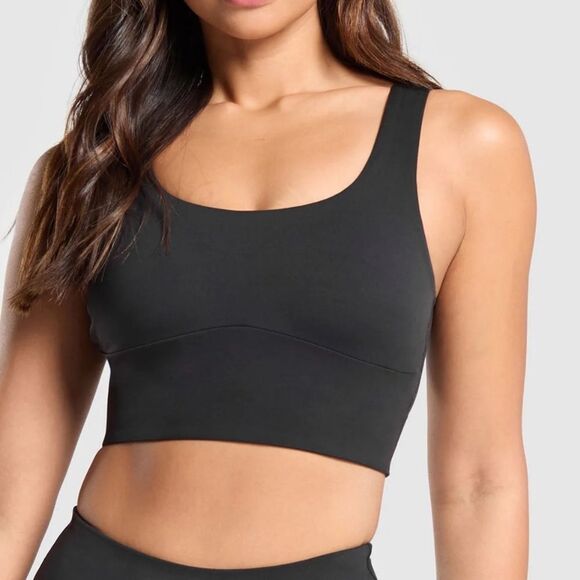 Gymshark Longline sports bra medium support Size Small Black NWT in packaging - Picture 1 of 7